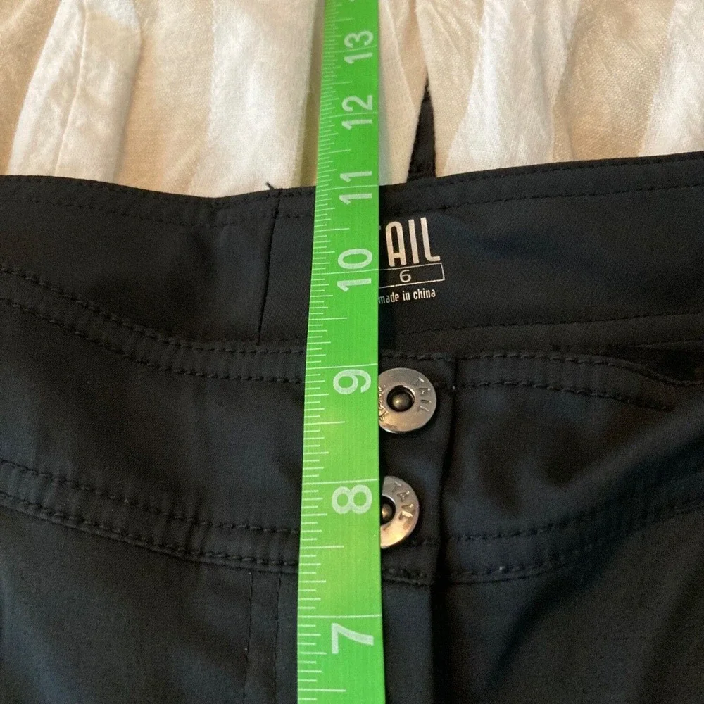 Tail Pants Womens Sz 6 Black Stretch Golf Crop Capri Pockets‎ Tennis